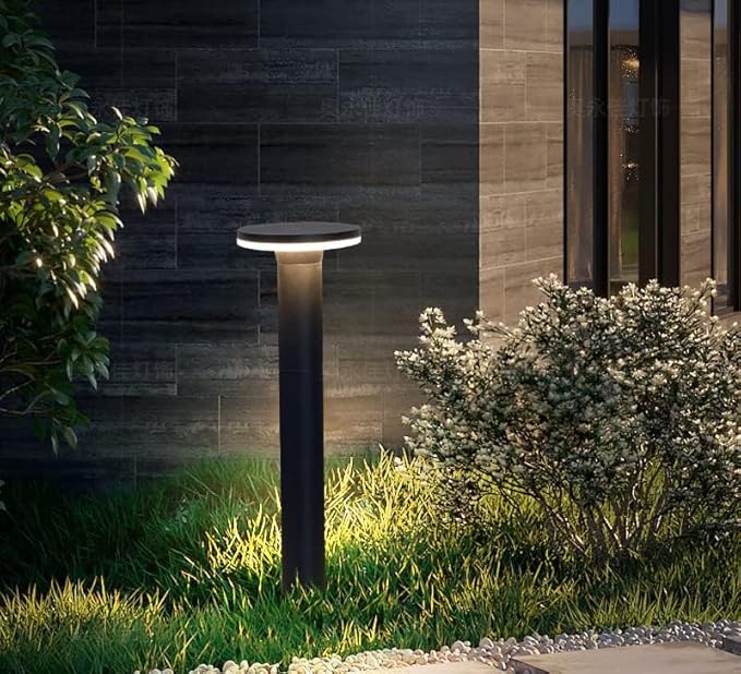 flourish Led 600MM Grey Die Cast Alluminium Body Acrylic Bollard Outdoor Garden Park Driveway Light - Warm White
