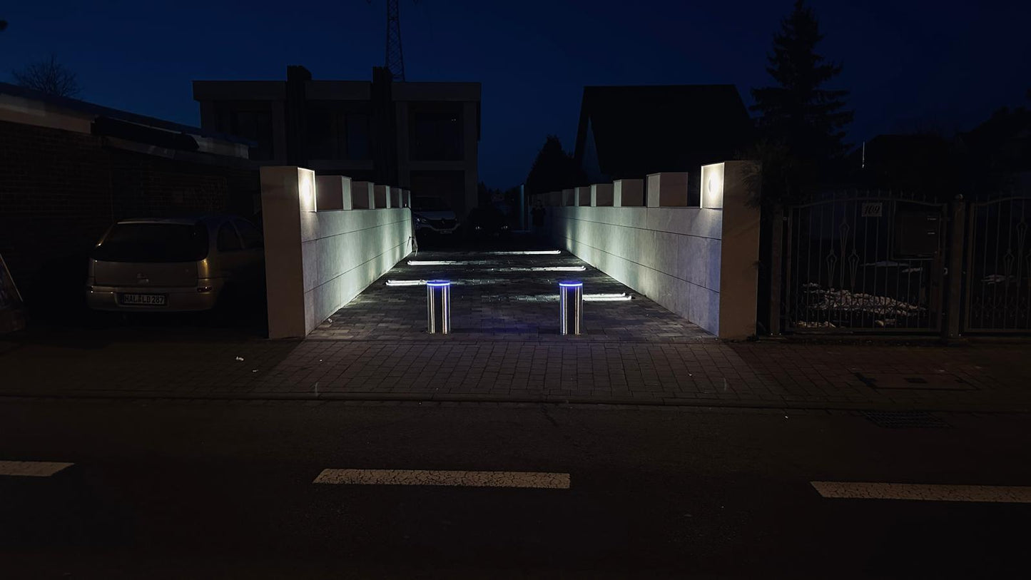 flourish Led 600MM Grey Die Cast Alluminium Body Acrylic Bollard Outdoor Garden Park Driveway Light - Warm White